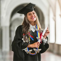 Vibrant Hand-Woven Graduation Leis – Adjustable 48-Inch Lei for Celebrations