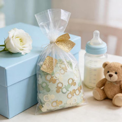 Sage Green Gold Pacifiers Table Confetti Scatters Neutral Baby Shower Boy Girl F