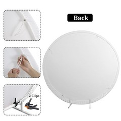 Baocicco 6ft Cartoon Bear Rabbit Round Backdrop White Clouds Watercolor