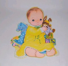 Vintage 1977 Beistle Co. Baby Shower Decor Paper Decorations Lot Of 4