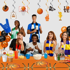 4 Pieces Basketball Tablecloth – Basketball Birthday Party Decorations Basketbal