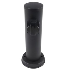 2 Way Stainless Steel Garden Socket Column For Outdoor Use Anthracite Round