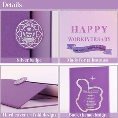 LYNYUN Elegant Purple Work Anniversary Party Decorations – Happy Workiversary Si
