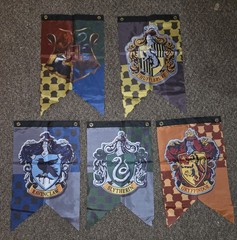 Harry Potter Gifts Banner Decorations Set of 6 Hogwarts House Flags 20×12…