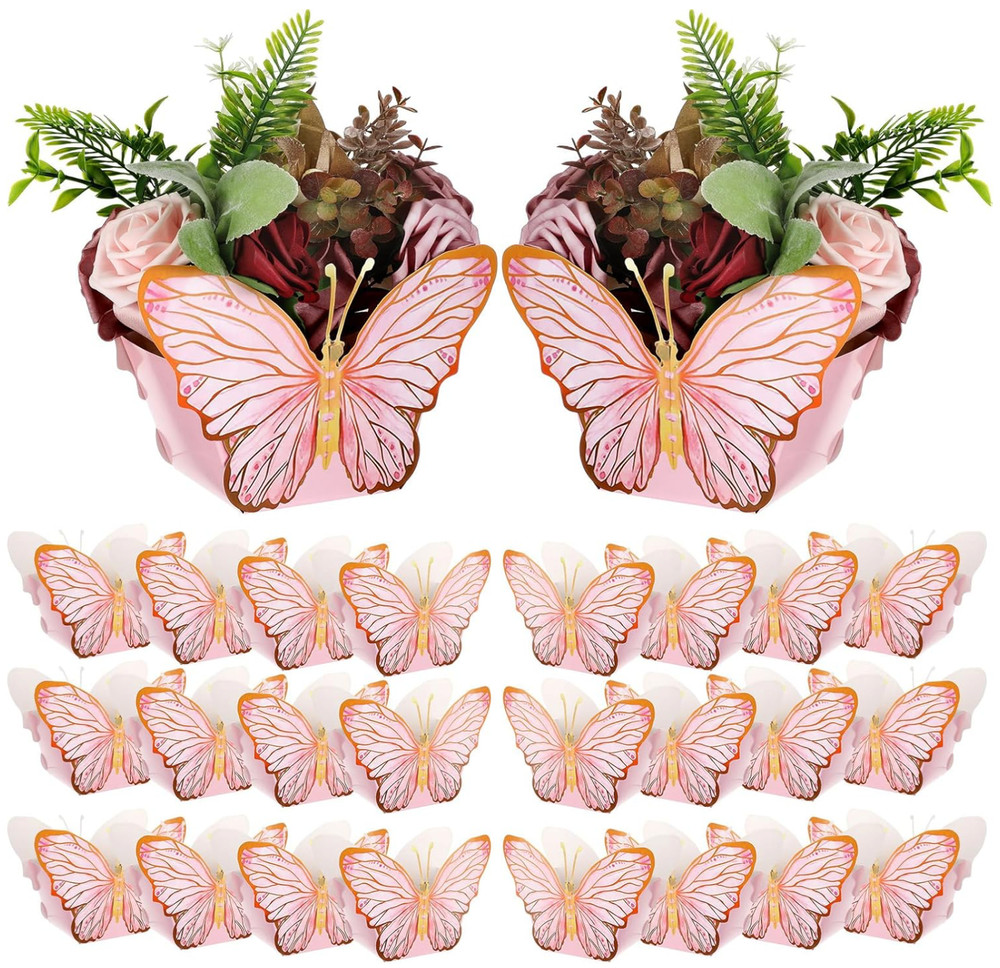 24 Pcs Butterfly Centerpieces for Tables Baby Shower Bridal Shower Centerpieces