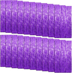 10 Pack Foil Curtain Backdrop Blue Metallic Tinsel Foil Fringe Curtains Photo Bo