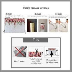 7x5ft White Brick Wall Floral Backdrop with Hanging Flowers – Spring Garden