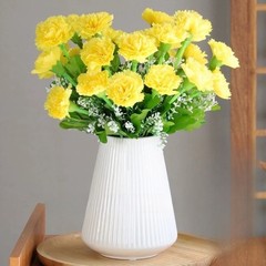 10 Head Carnation Bouquet Artificial Silk Flowers for Desk Shelf Decor