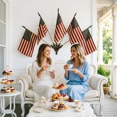 Tea Stained American Flag 5Pcs Vintage Patriotic Home Decor Five Wall Flags