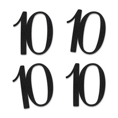 Black Glitter 10 CutOut Numbers 10th Birthday Party Anniversary Decoration