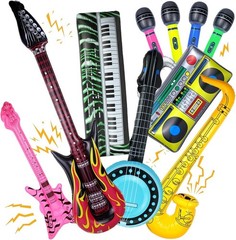10 Pieces Inflatable Instruments Party Props Set Photo Booth Props Inflatable…