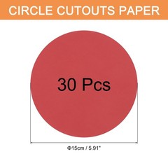 30 PCS 6 Inch Red Circle Round Paper Cutouts 200gsm 75lb Cardstock Crafts