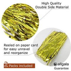 Gold Tinsel Table Skirt 2-Pack 29×108 Inch Metallic Foil Fringe Table Skirts …
