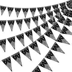 5 Pack Western Cowboy Party Decorations Bandana Pennant Banner Wild West Decor W