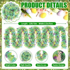 KIMOBER Easter Tinsel Green Yellow Blue, Green;white;yellow;pink;blue