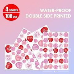 Horaldaily 108 PCS Valentine’s Day Window Cling Sticker, 11.5 x 8.3, Pink