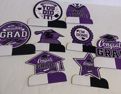 Graduation Party Honeycomb Centerpieces Purple And Black – 8 Included