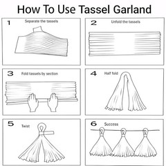 Paper Tassel, 20 Pack, Party Decorations for 20 Pcs Red Black White Gold