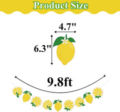 Lemon Banner Garland Lemon Party Decorations for Birthday, Baby Shower Supplies