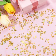 4000 PCS 45g Gold Star Moon Confetti Glitter Foil Sprinkles Table Decor