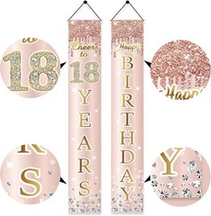 Sparkling 18th Birthday Door Banner for Girls