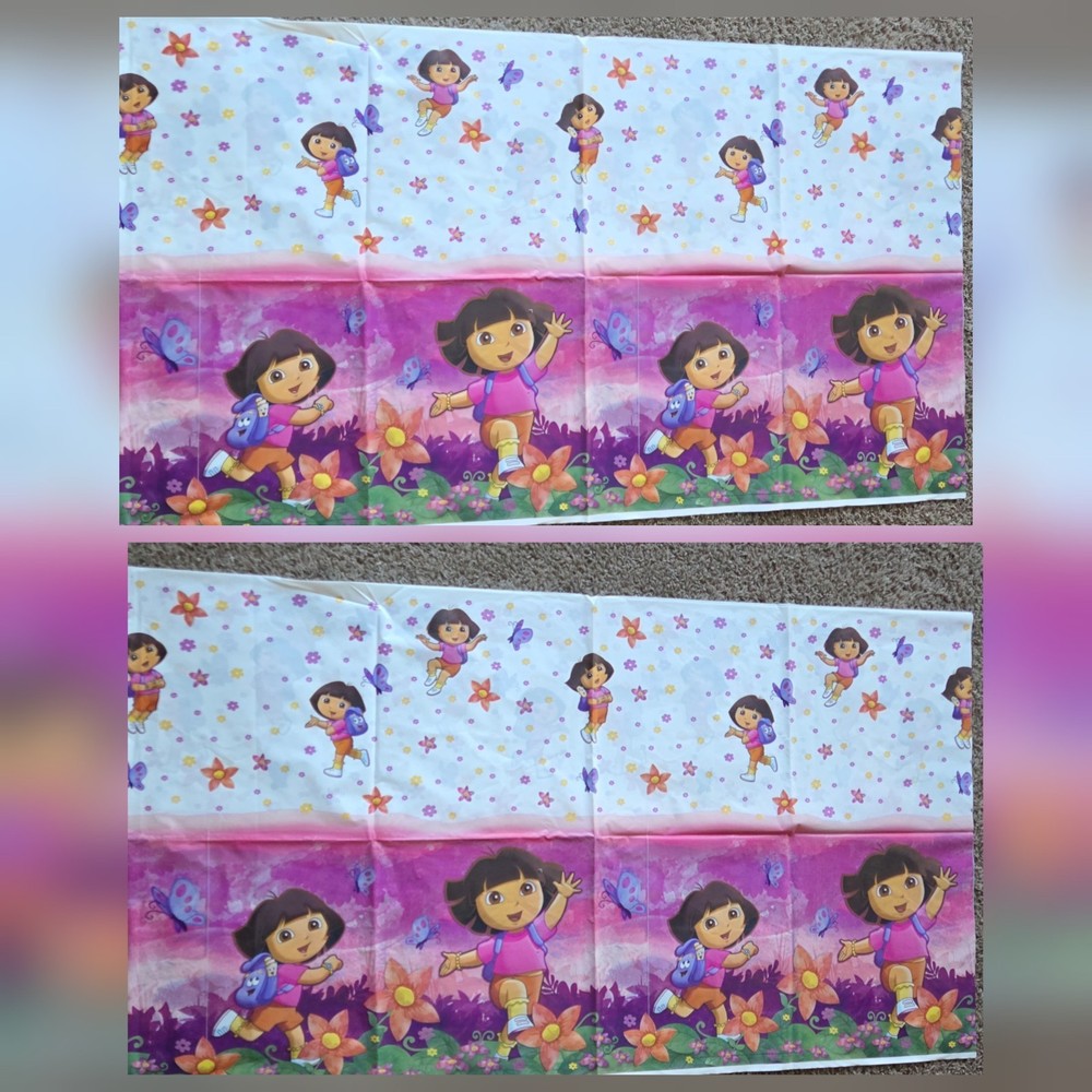 2009 Dora the Explorer Plastic Table Cover 54×96 Birthday Party NEW Set Of 2
