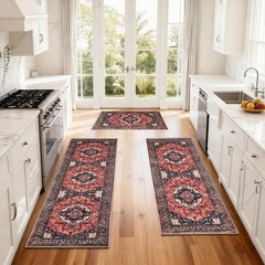 Kitchen Rug Set 3Pcs, Boho Rug Sets Non Slip Washable for Floor Thick Farmhou…