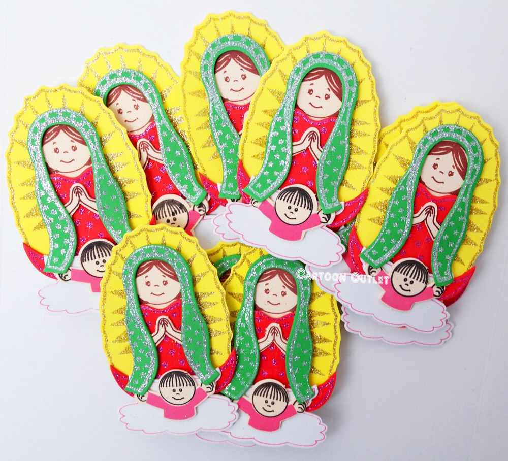 10 pc VIRGENCITA FAVORS GUADALUPE BAUTIZO COMUNION FOAM RECUERDOS VIRGEN 15 ANOS
