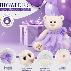 Large 20” Quinceañera Teddy Bear Centerpiece – Elegant Dress, Oversized Keeps…