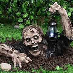 Ground Breaking Zombie Skeleton Prop Lantern Halloween Party Garden DecorationJQ
