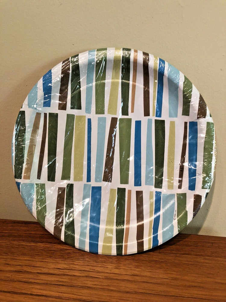Brand New 16 Mid Century Modern Tiki Island Palm Party Paper Plates Hallmark MCM