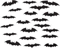 Bat Silhouettes Black Cutouts Haunted House Halloween Party Hanging Decoration