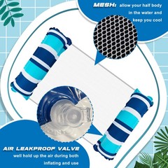 Zcaukya 4 Pack Inflatable Pool Float Hammocks, 4in1 Water Floating Mesh Chair…