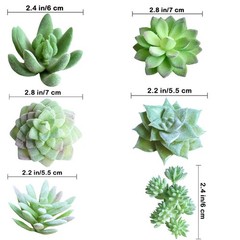 Supla 11 Pcs Mini Artificial Succulents Picks Unpotted Faux Succulent Green