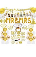 Engagement Party Decorations – Gold Engagement Congratulations Decor, HAPPY ENGA