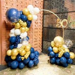 Blue and Gold Balloons Garland Arch Kit, Navy Blue and Gold Confetti Balloons…