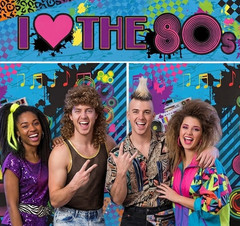 I love 80s Party 3pc Backdrop retro theme photo booth fun accessory decor banner