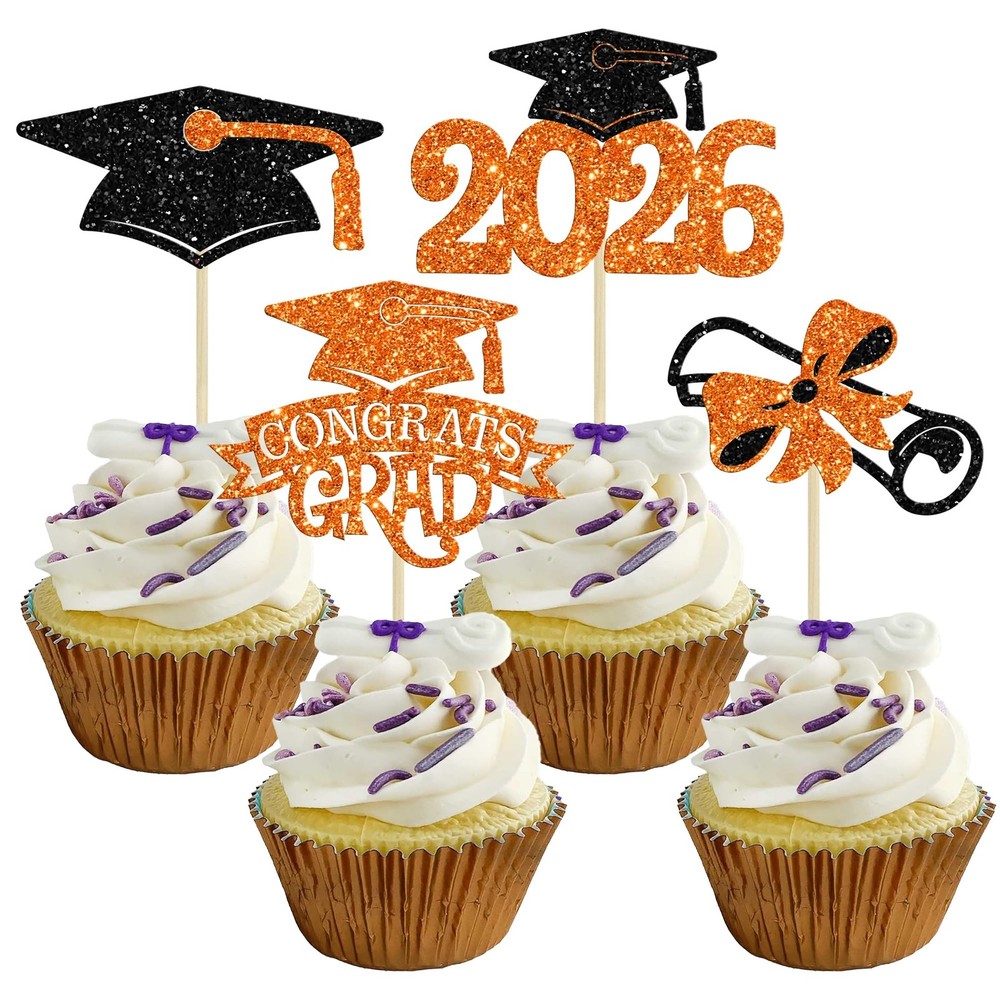 Gyufise 24Pcs Graduation Cupcake Toppers 2026 Graduation Cupcake Picks Class …
