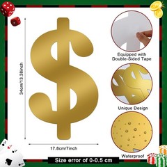 8 Pcs Dollar Themed Party Decorations 13. 4» Glitter DollarBirthdayDecor Money
