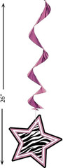 Zebra Passion Pink Hanging Swirl Hanging Decorations (26″, 3Ct) – Eye-Catching P