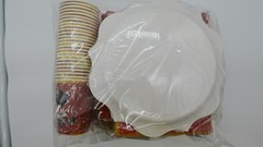 Graduation Party Supplies Dinnerware Set Red Plates Napkins Cups Banner Decor