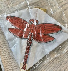 Vintage 90s NWT Dragonfly Rice Paper Kite Party Decor Garland Unique Deadstock