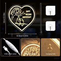 Lucunstar Wedding Neon Sign Happy Anniversary LED Sign for Wall Decor Valenti…