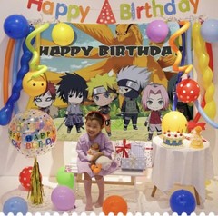 Naruto Theme Birthday Party Decorate, 5×3.5ft Happy Birthday Backdrop US Seller