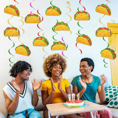 30 Pcs Taco Birthday Party Decorations Mexican Fiesta Hanging Swirl Garland