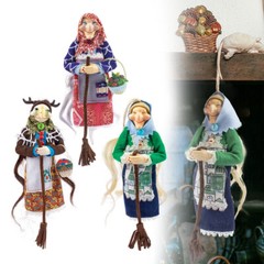 Kitchen Witch Doll, Vintage Cooking Doll, Festive Handmade Decor AE