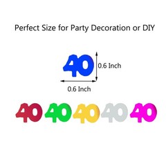 40 PCS Multi-Color 40th Birthday Wedding Anniversary Event Confetti 1.5 oz
