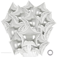 20 Pcs Star Balloons,18 Inch Silver Star Foil Balloons,Stars Shaped Balloon M…