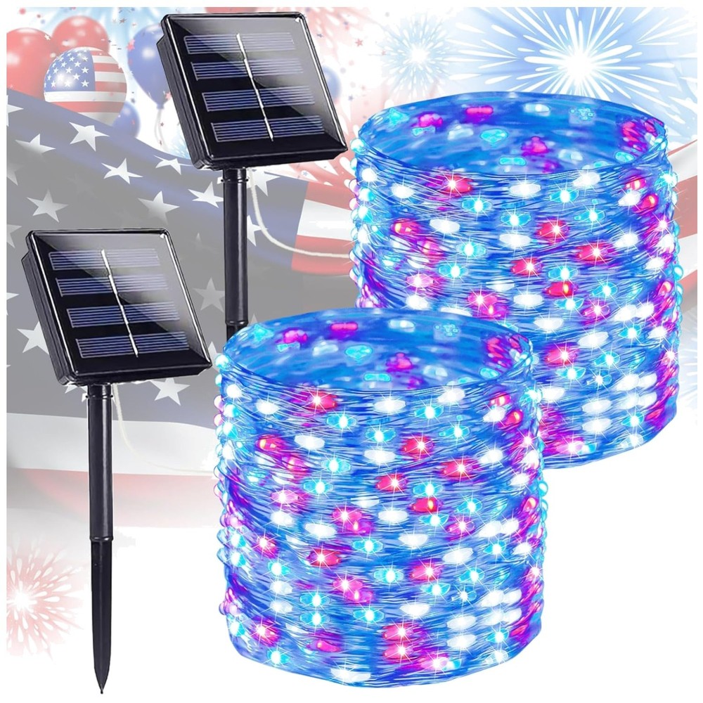 Solar 4th of July String Lights 2Pack 400LED
