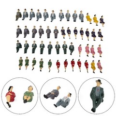 50Pcs Sitting Plastic Figures 1:32? Miniture People Human People Painted Mixed